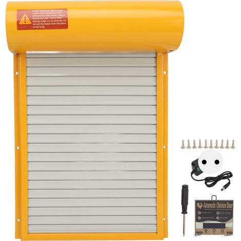 Poulailler Porte Minuterie Mode Manuel 100V-240V Contrôleur LED Robustesse Auto Porte de Poulailler pour Canards Oies Jaune Prise UE (1/5)