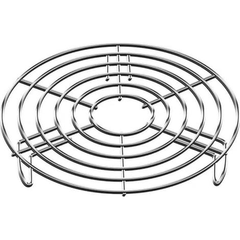 Grille de barbecue ronde en acier inoxydable avec pieds hauts - Grille robuste avec fils transversaux pour la cuisson à la vapeur, le refroidissement et le rôtissage - Grille de barbecue au charbon de (1/4)