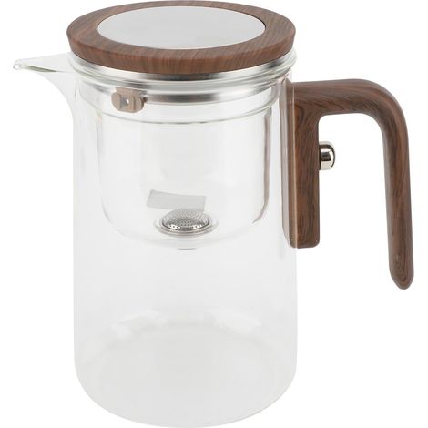 Théière, 800ml prépare-thé avec Filtre et Couvercle Théière en Verre Teapot prépare-thé One-Touch pour en Vrac, Cadeaux pour Amateurs de (1/5)