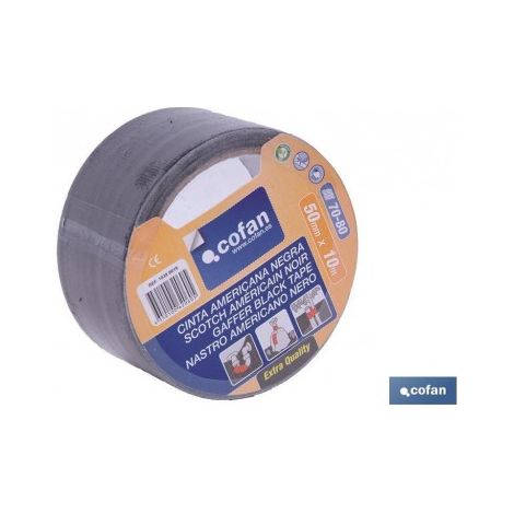 Cinta americana negra 50mm x 25mts