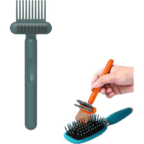 Peigne Brosse de Nettoyage 2-en-1, Outil Râteau pour Retirer Cheveux et Poussière, Brosse à Cheveux Nettoyante pour Maison et Salon (1/5)