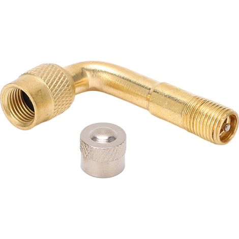 2 Rallonge de valve, laiton, 90 degrés, adaptateur Schrader, pour moto, vélo, scooter (1/5)