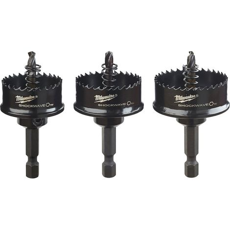 Set de 3 scies à cloches shockwave pour métal diamètre 22 / 29 / 35mm - MILWAUKEE (1/3)