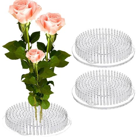 Support Pour Fleurs - Plaque À Tiges Avec Ventouse - Pour Arrangements Floraux Et Ikebana - Lot De 1 (1/5)