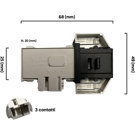Elettroserratura Microritardatore per Lavatrice Bosch Siemens, Numero Contatti 3, Dimensioni 68x49 (mm), modelli Compatibili WXP WM CM CWF WAA (1/5)