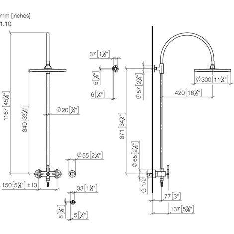 Dornbracht 26622892-27 Colonne de douche avec robinet de douche TARA (1/2)