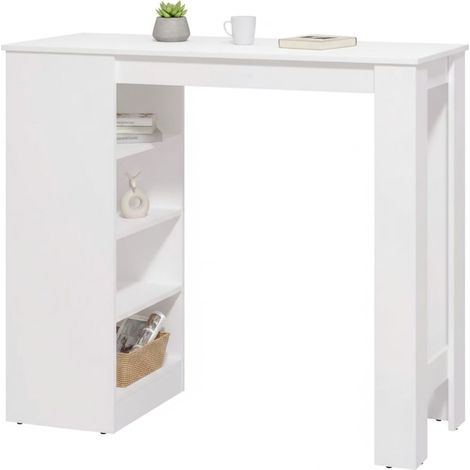 Mesa Fija Sedriano, 2 Plazas, Forma Rectangular, Tablero de Madera Noble, 120x50x105h cm Blanco