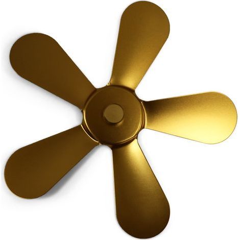 Aspas de ventilador para horno, 5 aspas, aleación de aluminio, mejora la circulación del aire caliente, amplia compatibilidad, fácil instalación para chimenea (oro) (1/5)