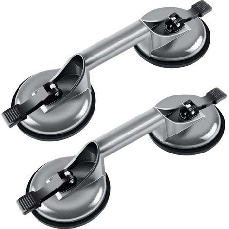Ventouses doubles 100 kg, ventouses de manutention en aluminium 120 mm, ventouses de vitrier-Chrom (1/5)