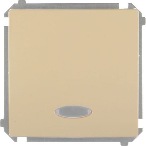 Interruptor monopolar Simon Basic con iluminación, conectores rápidos, color beige BMW1L.01/12