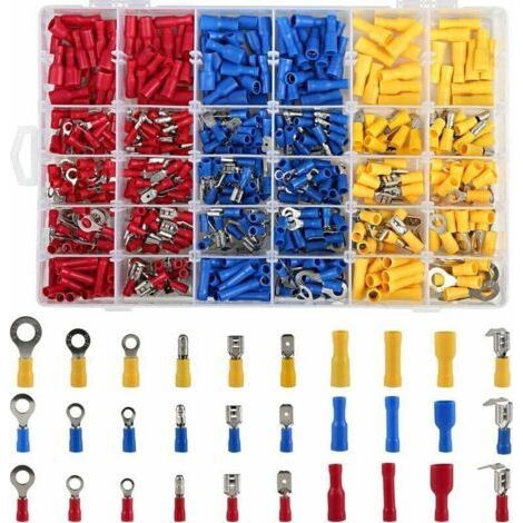 Coffret Assortiment 480 Cosses Electriques Connecteurs Simple Sertissage avec Boîte de Rangement (1/5)