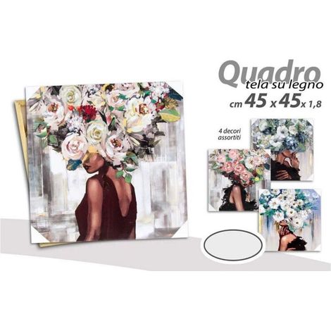 Vtizikl Quadro Quadretto Decorativo 45 X 45 X 1,8cm Tela Su Legno Deluxe 4 Decori 831966 - (1/3)