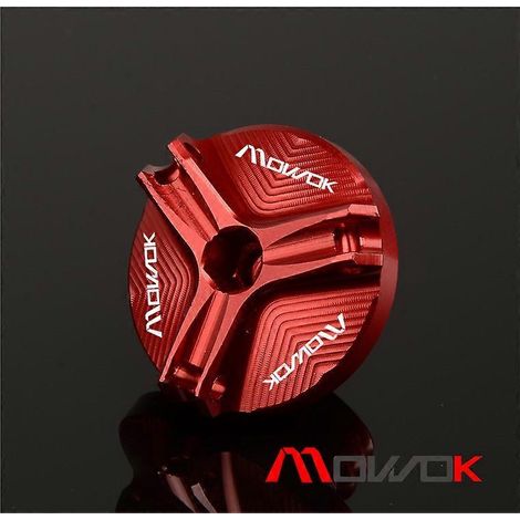 Convient aux Kawasaki Vulcan 650 VulcanS VN650 : raccords en alliage d'aluminium modifié, bouchon de vidange d'huile, couvercle de bouchon (rouge). (1/5)