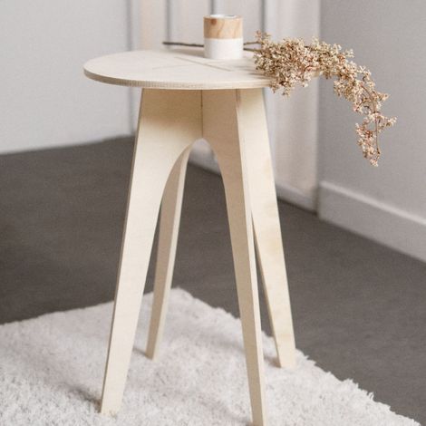 Table basse ronde Simplicity, en bois (1/3)