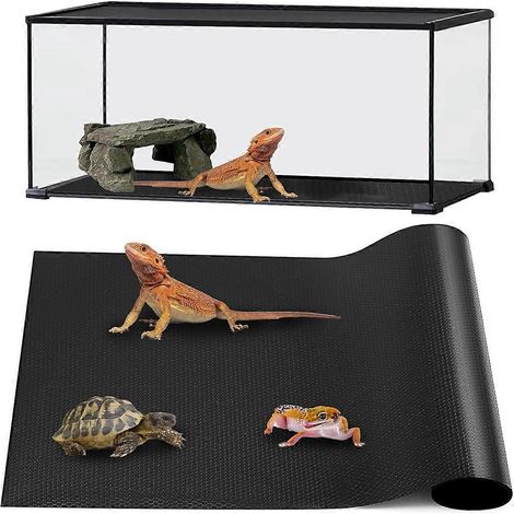 Tapis pour reptiles pour gecko léopard 18x72 pouces Noir-- (1/5)