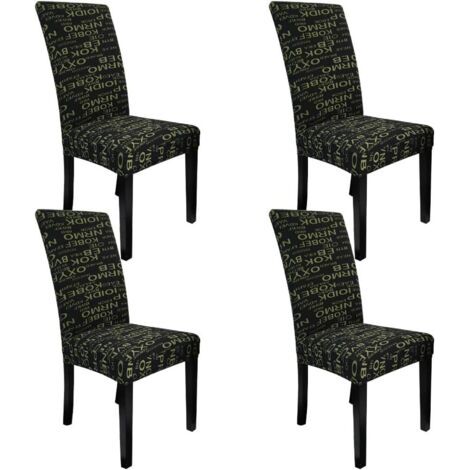 4 housses de chaise universelles extensibles et lavables en Lycra pour salle à manger (1/5)