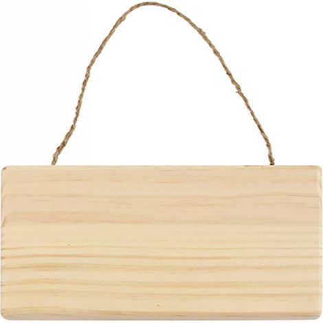 Targhetta in legno 2 pz con corda in canapa da appendere targa personalizzabile da decoupage pittura appendino per porta rettangolo 12,5X20 cm (1/4)