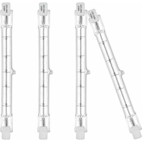 Ampoule R7S - 400 W - 230 V - 5200 Lm - 2700 K - Longueur 118 Mm - Pour Éclairage Industriel Extérieur Rue Chantier - Lot De 4 (1/5)