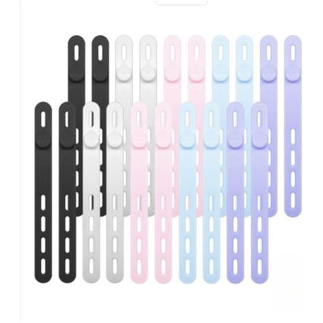 Lot de 20Serre-Câbles en Silicone Réutilisables - Organiseurs de Fils et Câbles Polyvalents pour Casque (1/5)