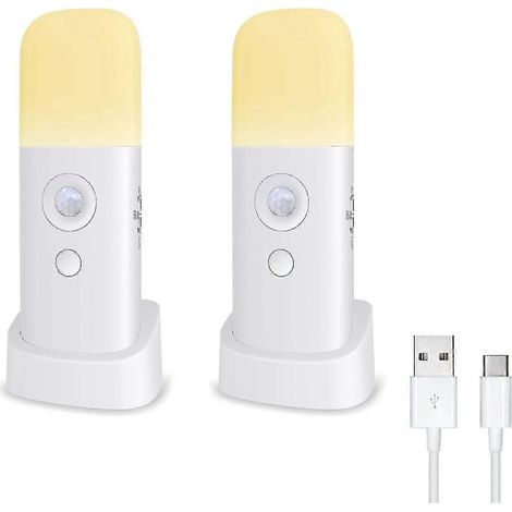 Nachtlicht für Kinder, Bewegungsmelderlampe, Helligkeit einstellbar, tragbar, wiederaufladbar, für Schlafzimmer, Kinderzimmer und Wohnzimmer (2er-Pack) (1/5)