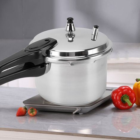 Olla a presión antiexplosiva de aleación de aluminio con válvula de seguridad para cocinas de gas, 26 cm, 9 l (1/5)