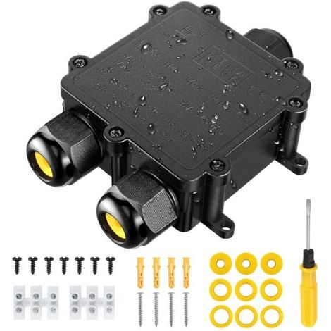 ZOLGINAH Boîte de Jonction Étanche IP68 Connecteur de Câble Électrique à 3 Voies pour Câble Ø 4-14mm Boîtier de Raccordement Câble Extérieur Boîtier de Dérivation Éclairage Électrique Extérieur (1/5)