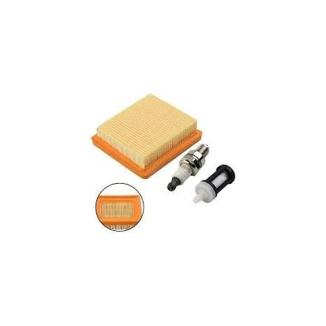 Filtre À Air - Filtre À Carburant - Bougie D'Allumage - Pour Débroussailleuse Stihl FS120 FS200 FS250 FS300 FS350 - Lot De 4 Pièces (1/2)