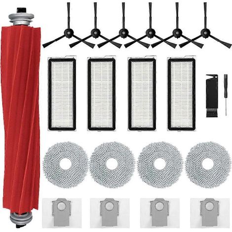 Pièces détachées pour aspirateurs robots Roborock Qrevo S, Qrevo Pro et Qrevo MaxV : brosse latérale principale, filtre HEPA, lingette de nettoyage et sacs à poussière. (1/5)