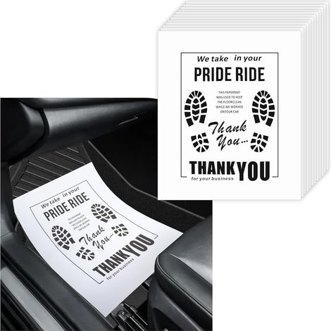 Paper Car Floor Mats Foldable with Graffiti Shoe Footprints, Paper Car Mats for Cars, SUVs, Trucks (1/5)
