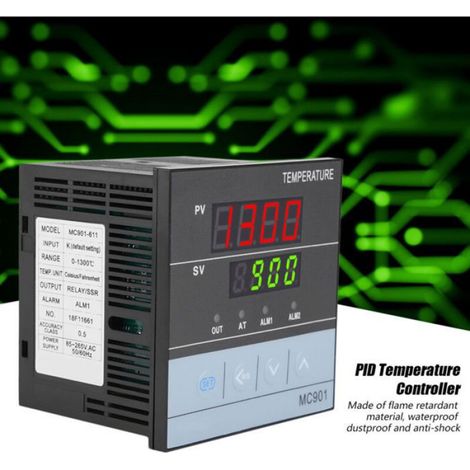 Contrleur de température numérique PID, type K haute sensibilité pour panneau intégré 85 265 V (1/5)