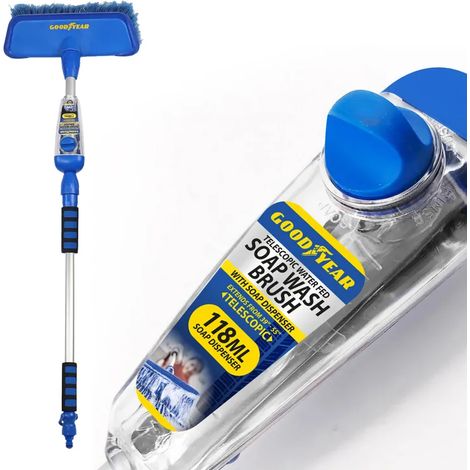 Goodyear Water Fed Brush Car Soap Wash Brush Telescopic Caravan Window Cleaning (1/5)