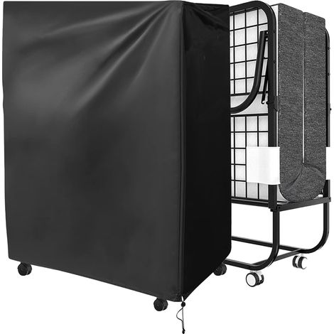 Housse de Protection pour Lit Pliant avec Fermeture Éclair Rangement Intérieur et Extérieur pour Lit d'Invité (9938114cm, Noir) (1/5)