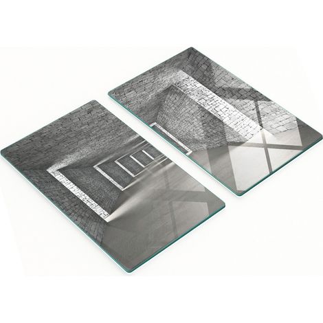 Set Küchenarbeitsplatten aus gehärtetem Glas mit Backsteinmuster, 2 x 30 x 52 cm (1/5)