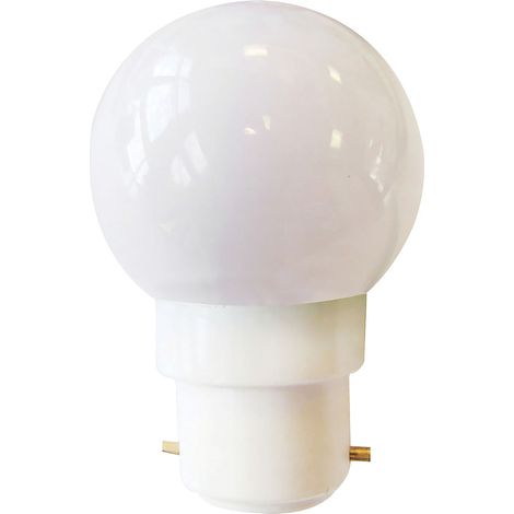 Ampoule Sphérique LED 0,8W - 50LM, Couleur Blanche en Plastique, Culot B22 pour Guirlandes Guinguettes- TIBELEC
