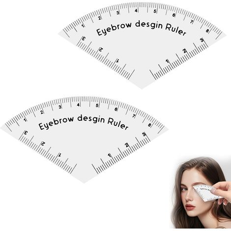 Ensemble de 2 règles de dessin rapide pour sourcils, gabarits de mise en forme  Outil de mesure de haute précision  Convient à tous les types de visage  Portable pour la maison et le salon (1/5)