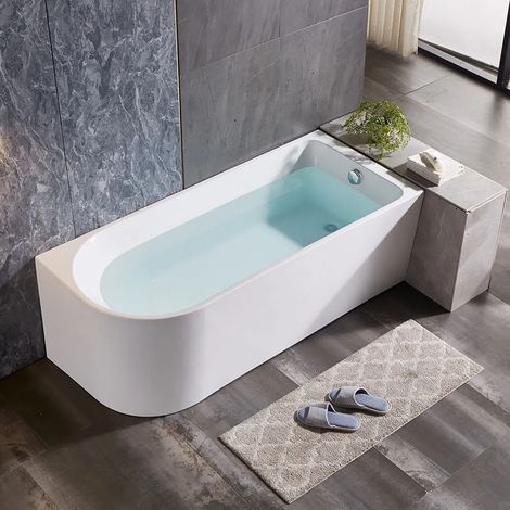 Vasca da bagno angolare lato sinistro 75x170 cm scarico incluso Corinne (1/5)