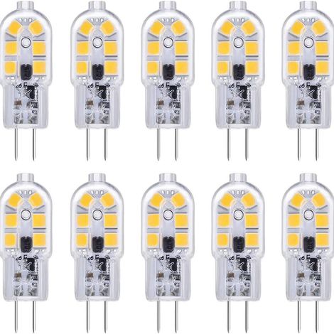 Ampoules LED G4 pour hotte de cuisinière, basse tension AC/DC 12 V, fiche à deux broches, lampe halogène à deux broches (10 pièces)