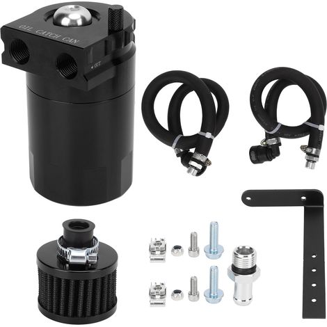 Séparateur d'air de bidon de récupération d'huile avec remplacement de filtre de reniflard pour Ford Raptor Expedition noir
