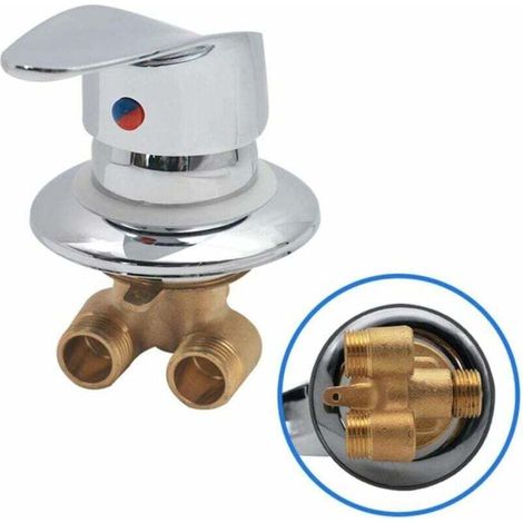 Mitigeur de douche, robinetterie de douche en laiton, inverseur, mitigeur de douche chromé, raccord G1/2, mitigeur de douche eau chaude/eau froide pour salles de bains (1/4)