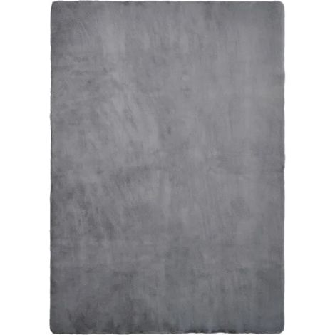 Tapis descente de lit - JUANIO - 170x120x1.5 cm - 100% polyester - Gris foncé - Intérieur (1/3)