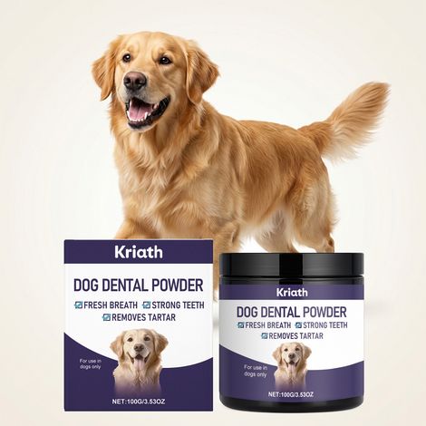 Spezielles Zahnputzpulver für Hunde zur täglichen Reinigung und sanften Pflege – für frischen Atem beim Hund – 100 g -- DTEKGAZ (1/5)