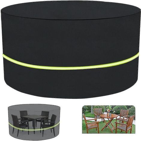 Housse de protection pour mobilier de jardin 210D, housse pour table ronde, bandes réfléchissantes, imperméable, coupe-vent, résistante aux UV. (1/5)