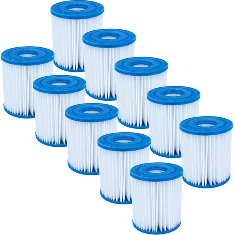 vhbw 10x Filter Cartridge compatible with Intex 28602, Easy Pool  for Frame Pool Swimming Pool, Filter Pump - Water Filter, Blue White (1/5)
