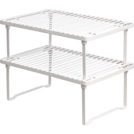 Métal Étagères de rangement de cuisine empilables, Blanc (1/5)