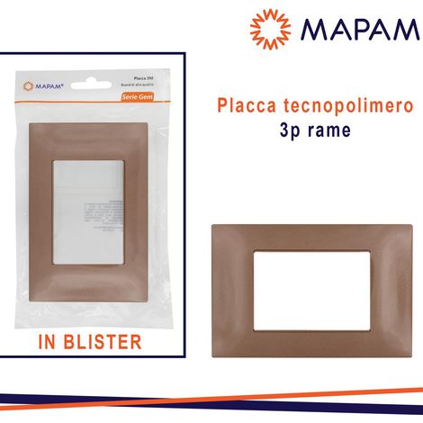PLACCA 6003-14 3P RAME/VMR-PLN TECNOPOLIMERO T2 IN BLISTER