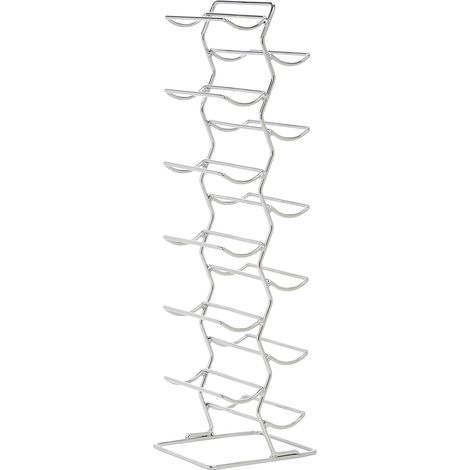 1 - Casier à bouteilles - Rangement vin - Design moderne chromé - Pour cuisine et cave - Chromé - 35x20x40cm