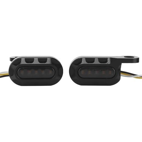 Clignotant Moto Feu Indicateur Lampe Jaune Étanche Universel 12V Noir + Gris Fumé (1/5)