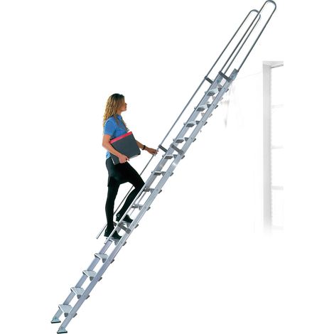 Facal S15/27B Regaleinhängeleiter mit Traverse Aluminium S600 12 Stufen