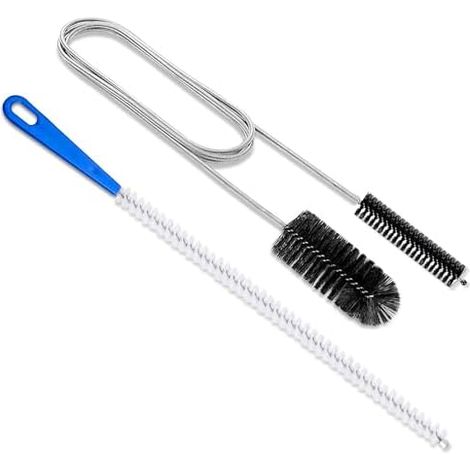 2 Pièces Brosse de Nettoyage Flexible à Double tête, Furet Deboucheur, Outil Débouchage d'évier, Canalisation, pour Nettoyer L'intérieur des Tubes avec Ouvertures(Noir) -