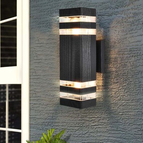 Applique Murale Interieur/Exterieur Lumière led de poteau de porte de couloir de cour de mur Applique imperméable pour Salon Chambre (E27 lumière chaude) (1/4)